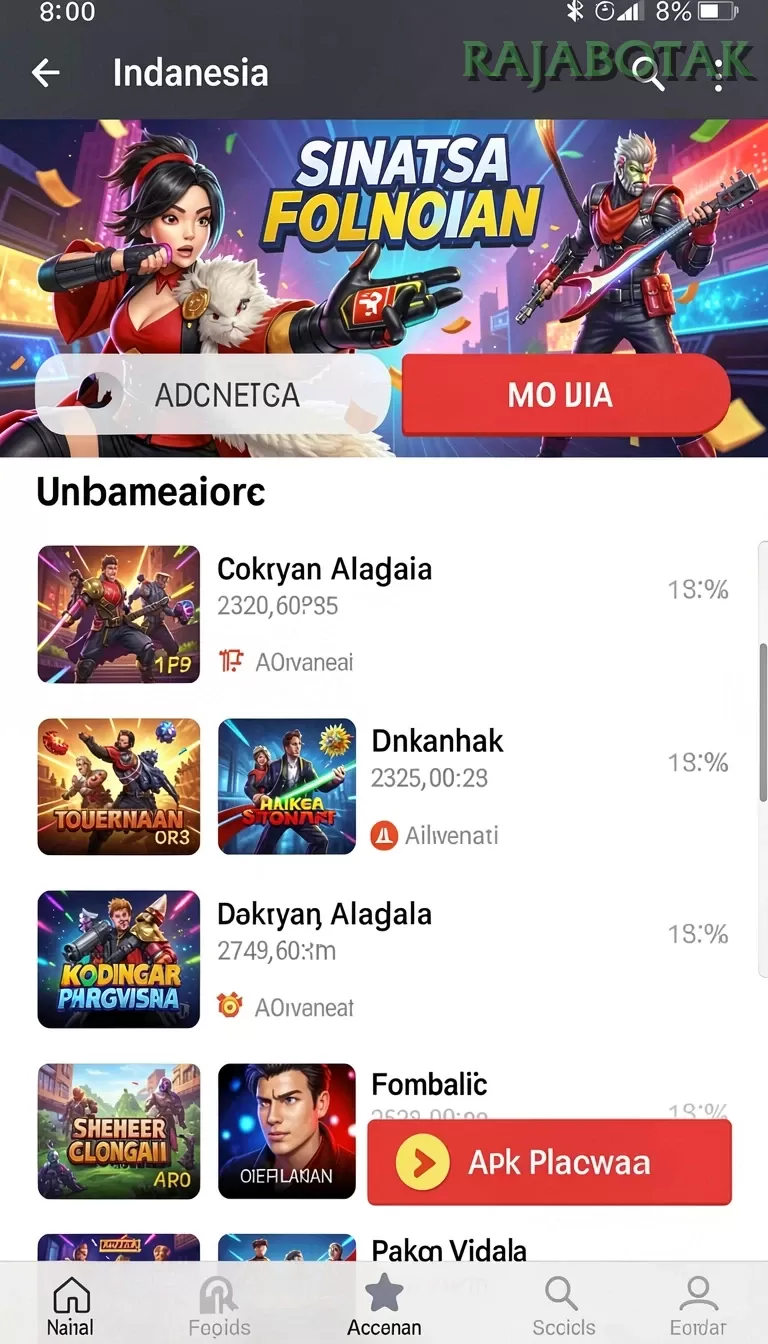 Galeri pratinjau visual rajabotak build APK resmi terbaru